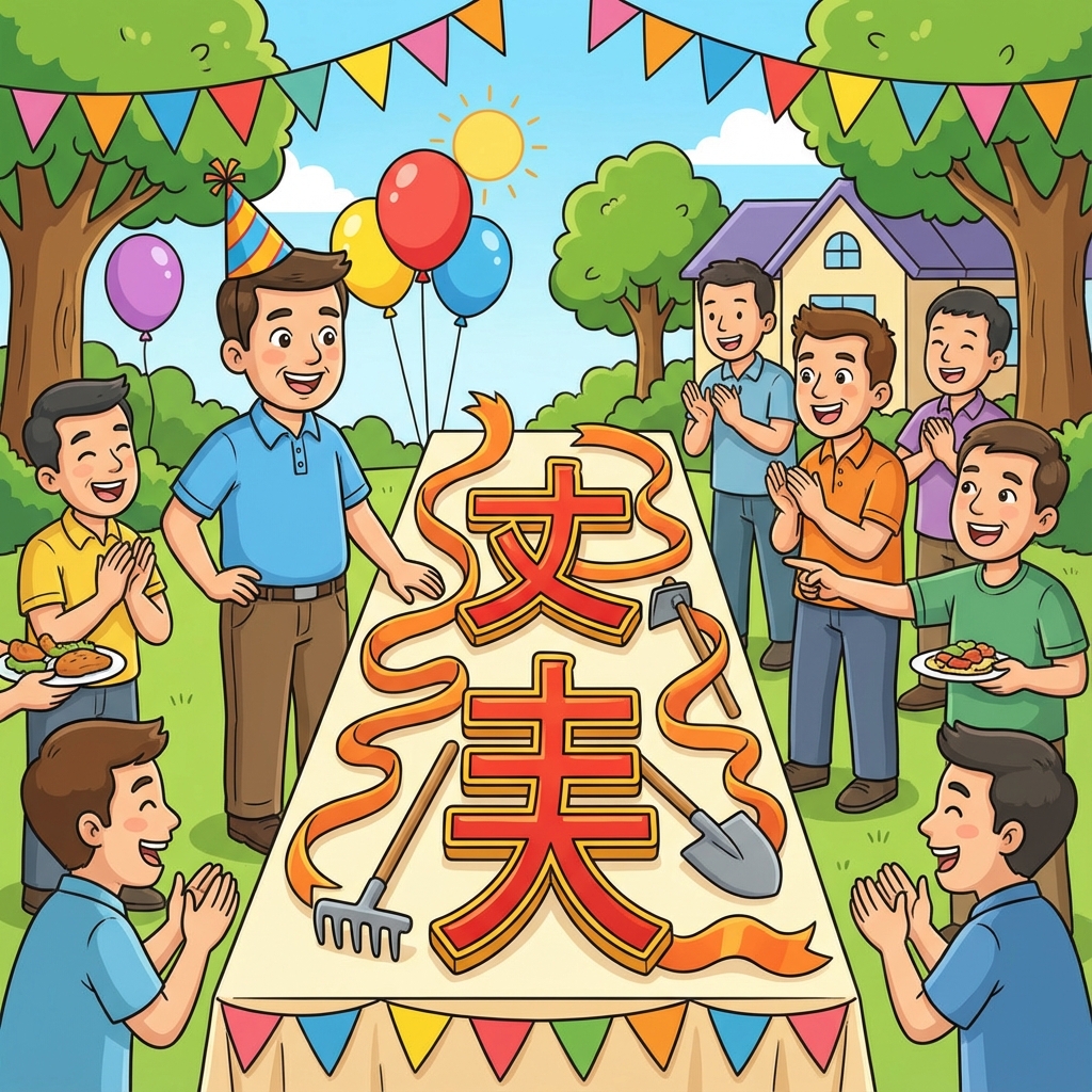 Мнемоника: как запомнить иероглиф 丈夫 (zhàng fu) — муж, супруг