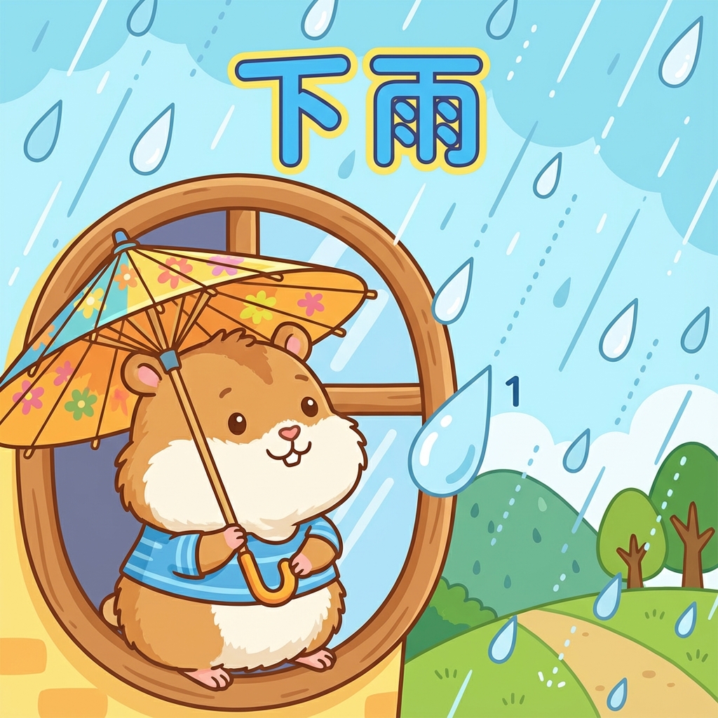 Мнемоника: как запомнить иероглиф 下雨 (xià yǔ) — идет дождь