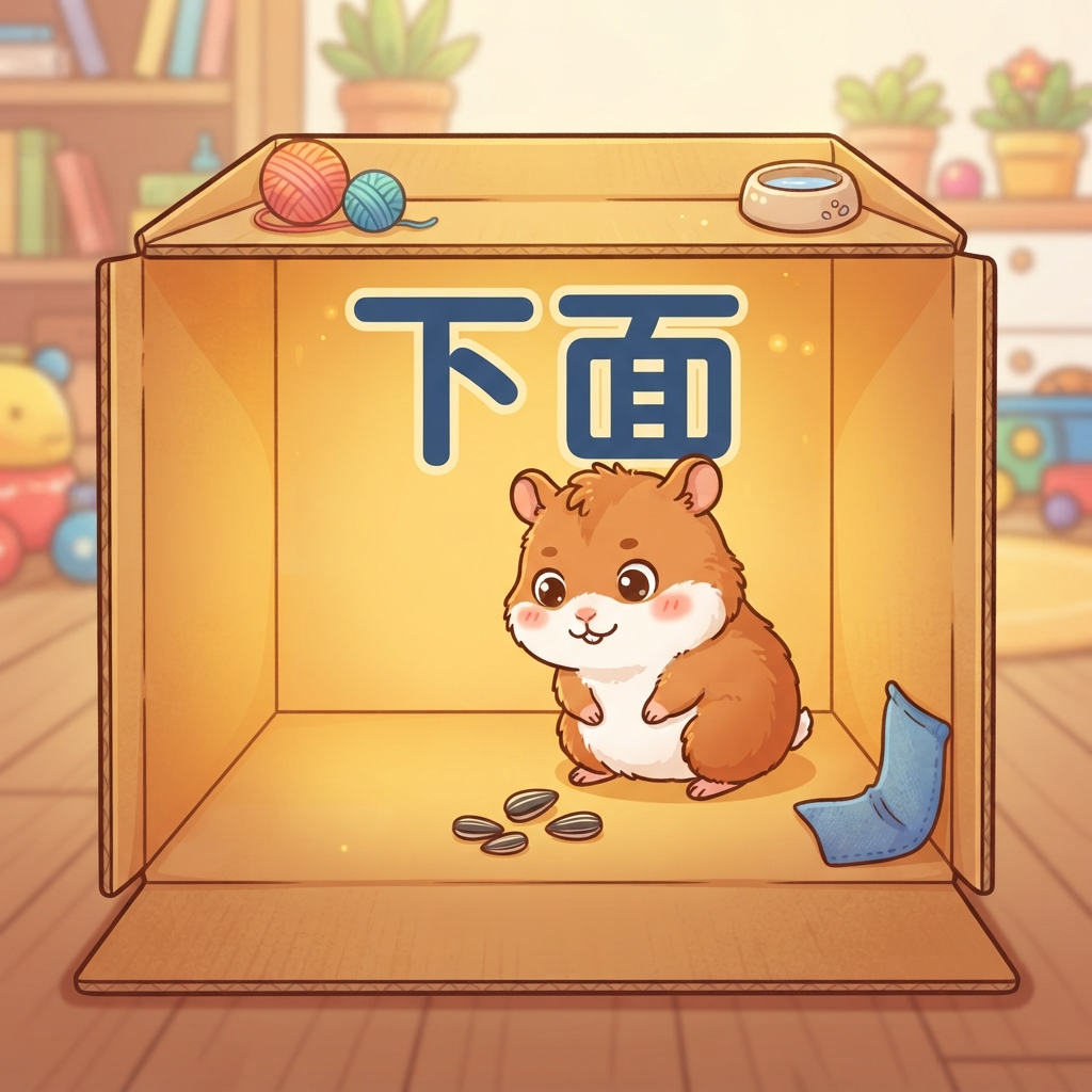 Mnemonic for 下面 (xià miàn) — below; underneath