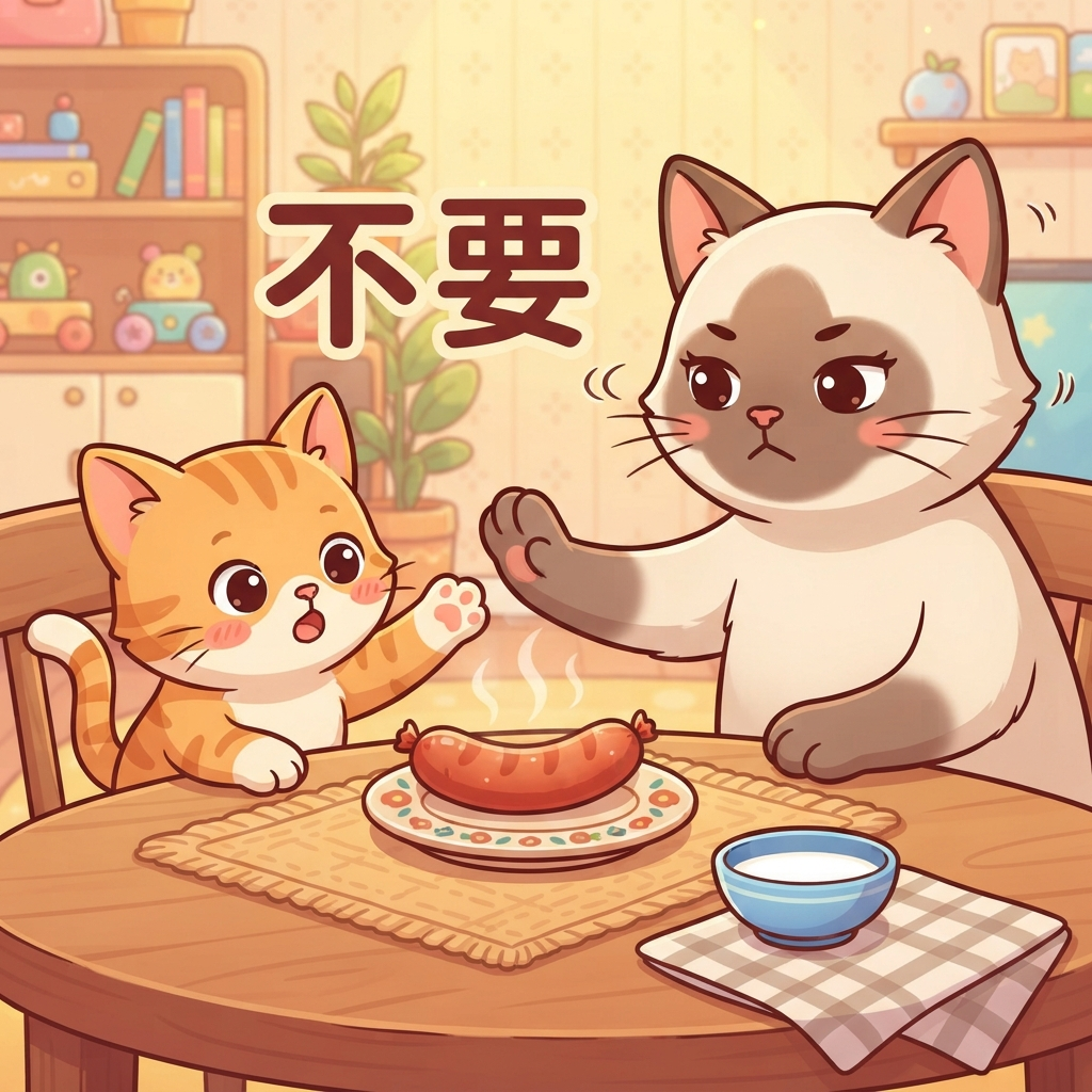 Mnemonic for 不要 (bú yào) — don't want; don't