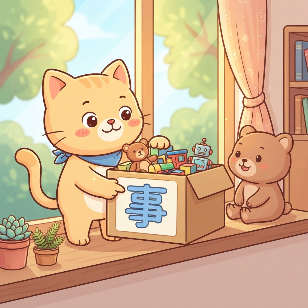 Mnemonic for 事 (shì) — matter
