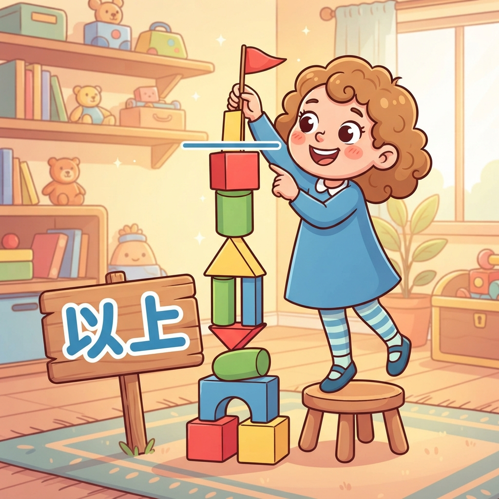 Mnemonic for 以上 (yǐ shàng) — above, more than