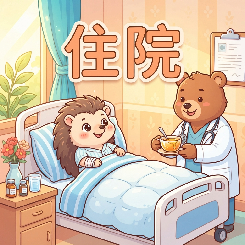 Мнемоника: как запомнить слово 住院 (zhù yuàn) — лежать в больнице