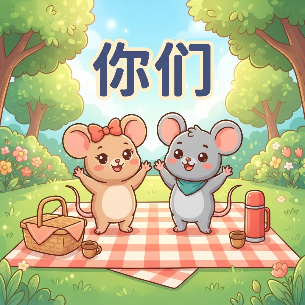 Mnemonic for 你们 (nǐ men) — you (plural)