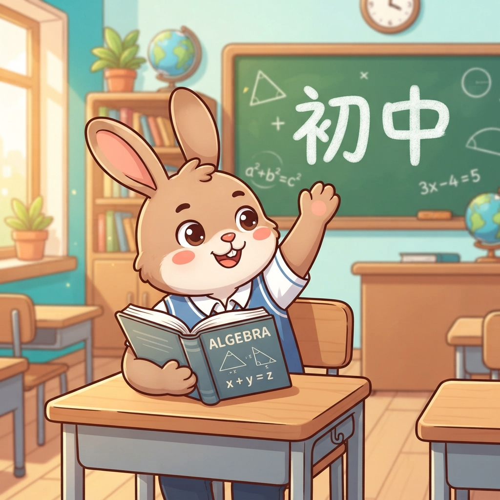 Mnemonic for 初中 (chū zhōng) — junior high school