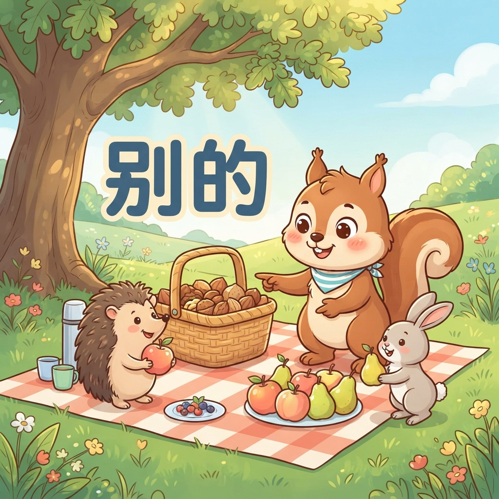 Mnemonic for 别的 (bié de) — other