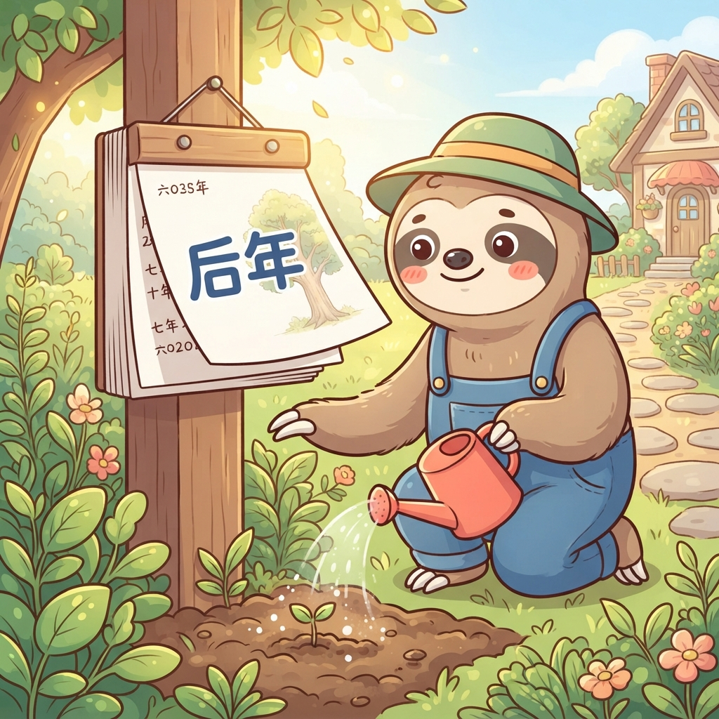 Mnemonic for 后年 (hòu nián) — the year after next