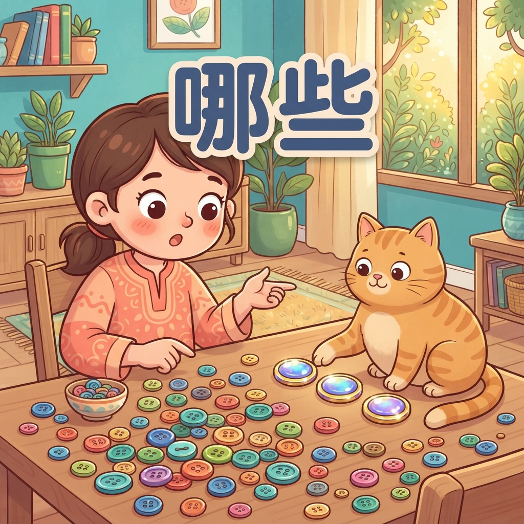 Mnemonic for 哪些 (nǎ xiē) — which ones