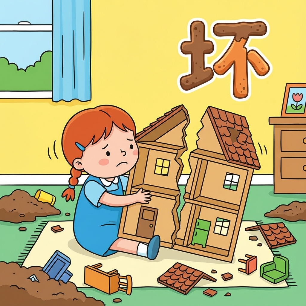 Мнемоника: как запомнить иероглиф 坏 (huài) — плохой, сломанный
