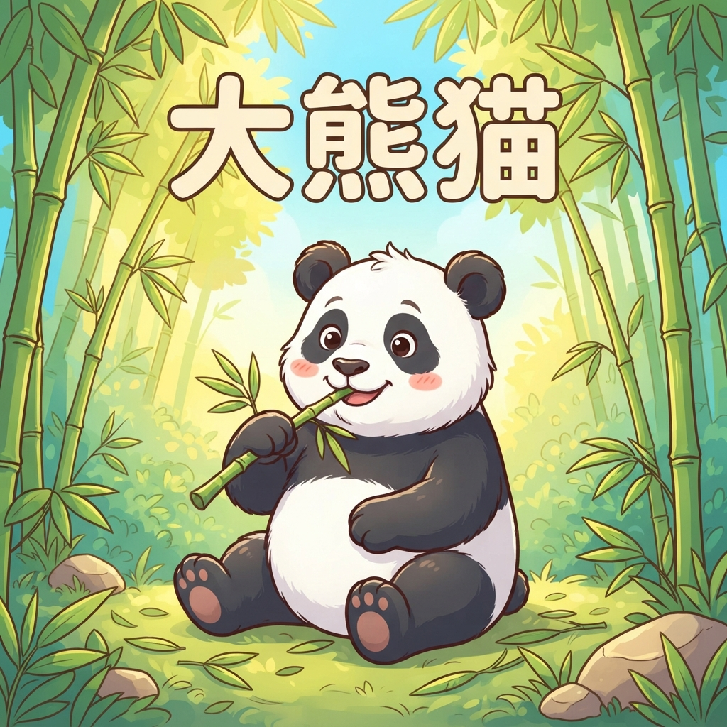 Mnemonic for 大熊猫 (dà xióng māo) — giant panda