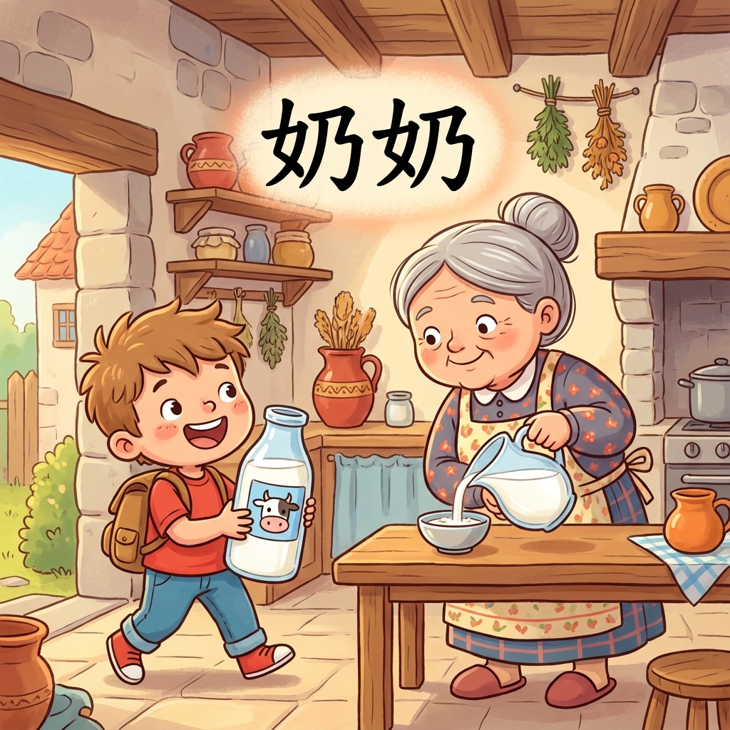 Мнемоника: как запомнить иероглиф 奶奶 (nǎinai) — бабушка