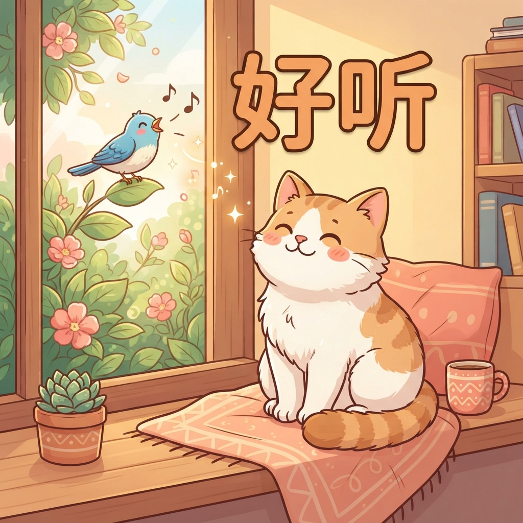 Мнемоника: как запомнить слово 好听 (hǎo tīng) — приятный на слух
