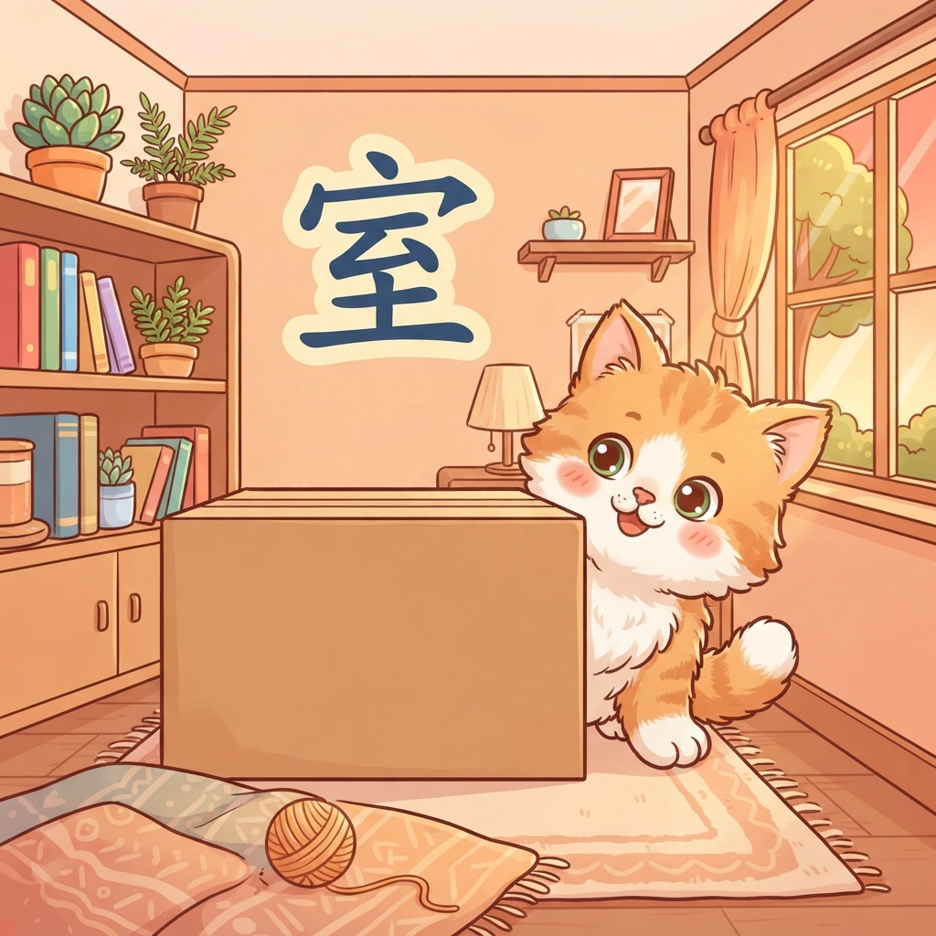 Mnemonic for 室 (shì) — room
