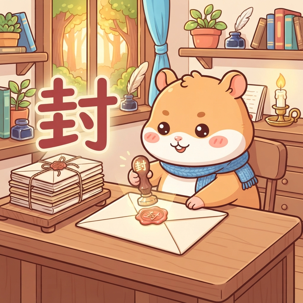 Мнемоника: как запомнить иероглиф 封 (fēng) — счётное слово для писем; запечатывать
