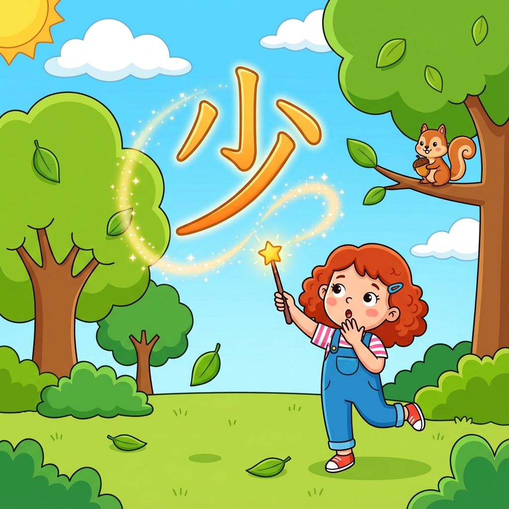 Мнемоника: как запомнить иероглиф 少 (shǎo) — мало, меньше