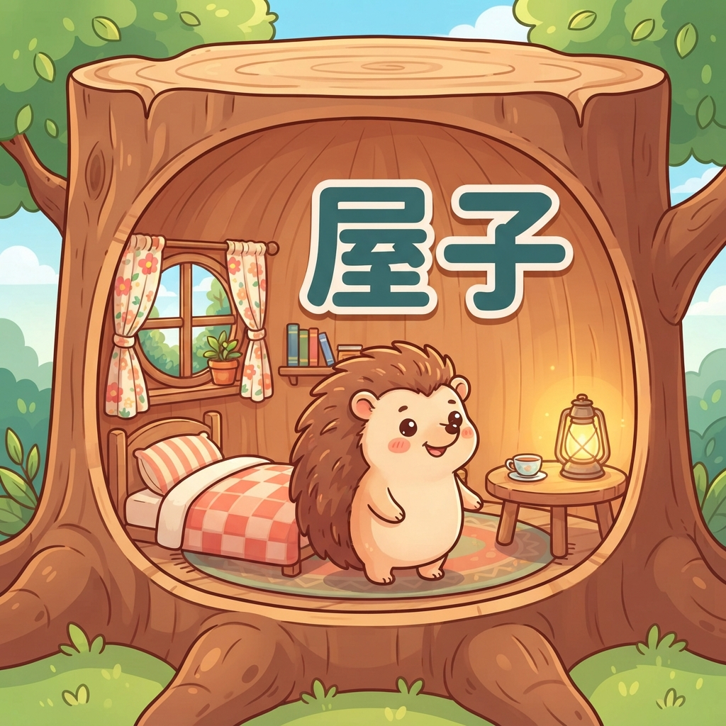 Мнемоника: как запомнить слово 屋子 (wū zi) — комната