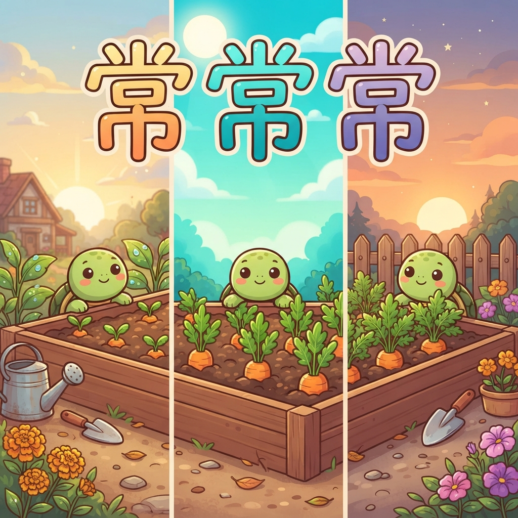 Mnemonic for 常常 (cháng cháng) — often