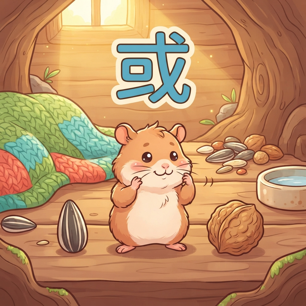 Mnemonic for 或 (huò) — or; perhaps, maybe
