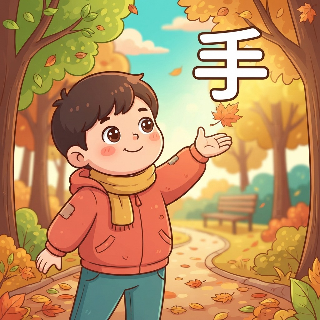 Mnemonic for 手 (shǒu) — hand