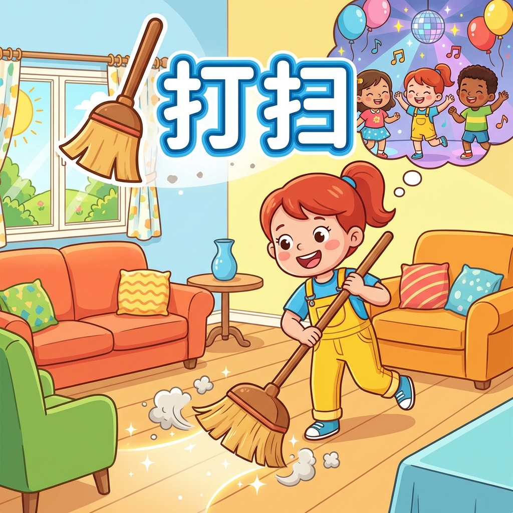 Мнемоника: как запомнить иероглиф 打扫 (dǎsǎo) — убирать