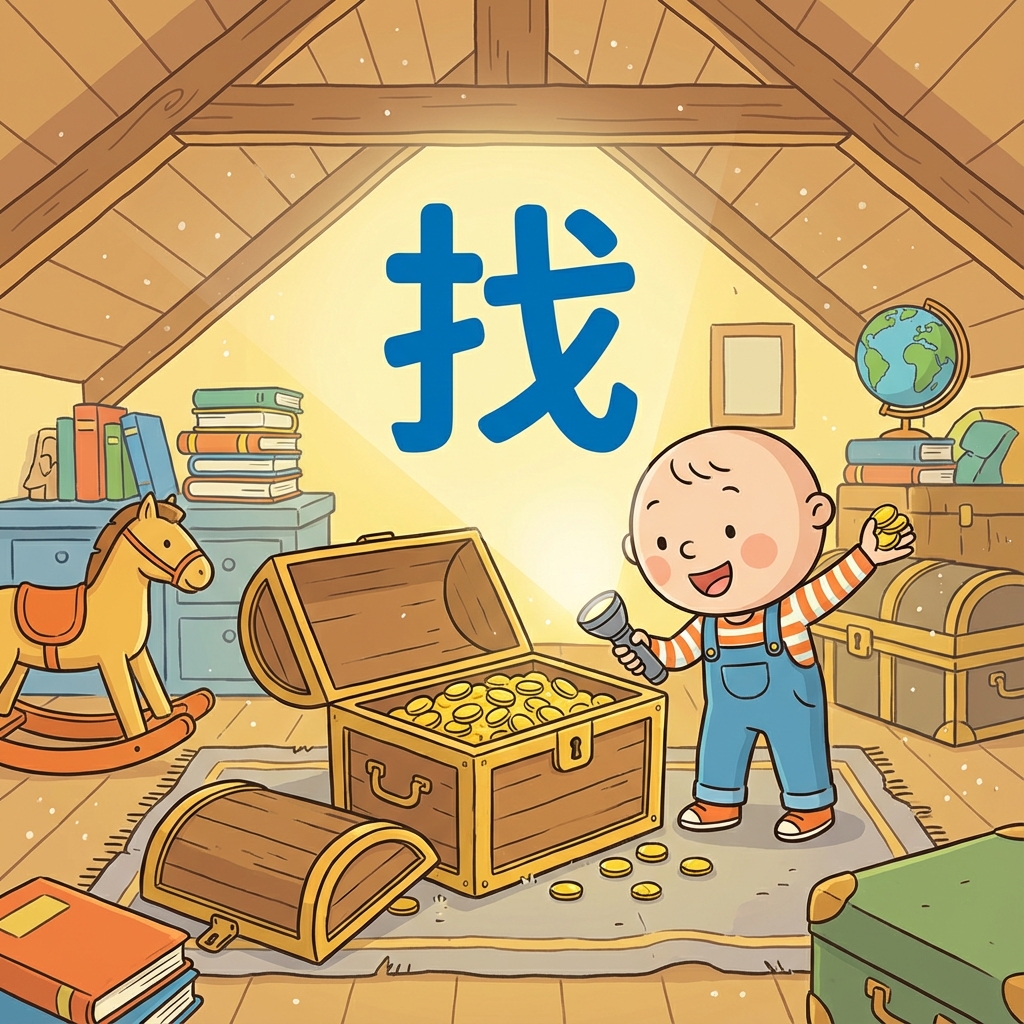 Мнемоника: как запомнить иероглиф 找 (zhǎo) — искать, обращаться к к-н, давать сдачу