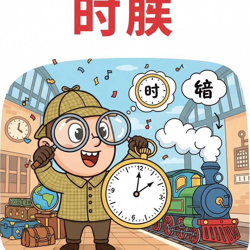 Mnemonic for 时 (shí) — time