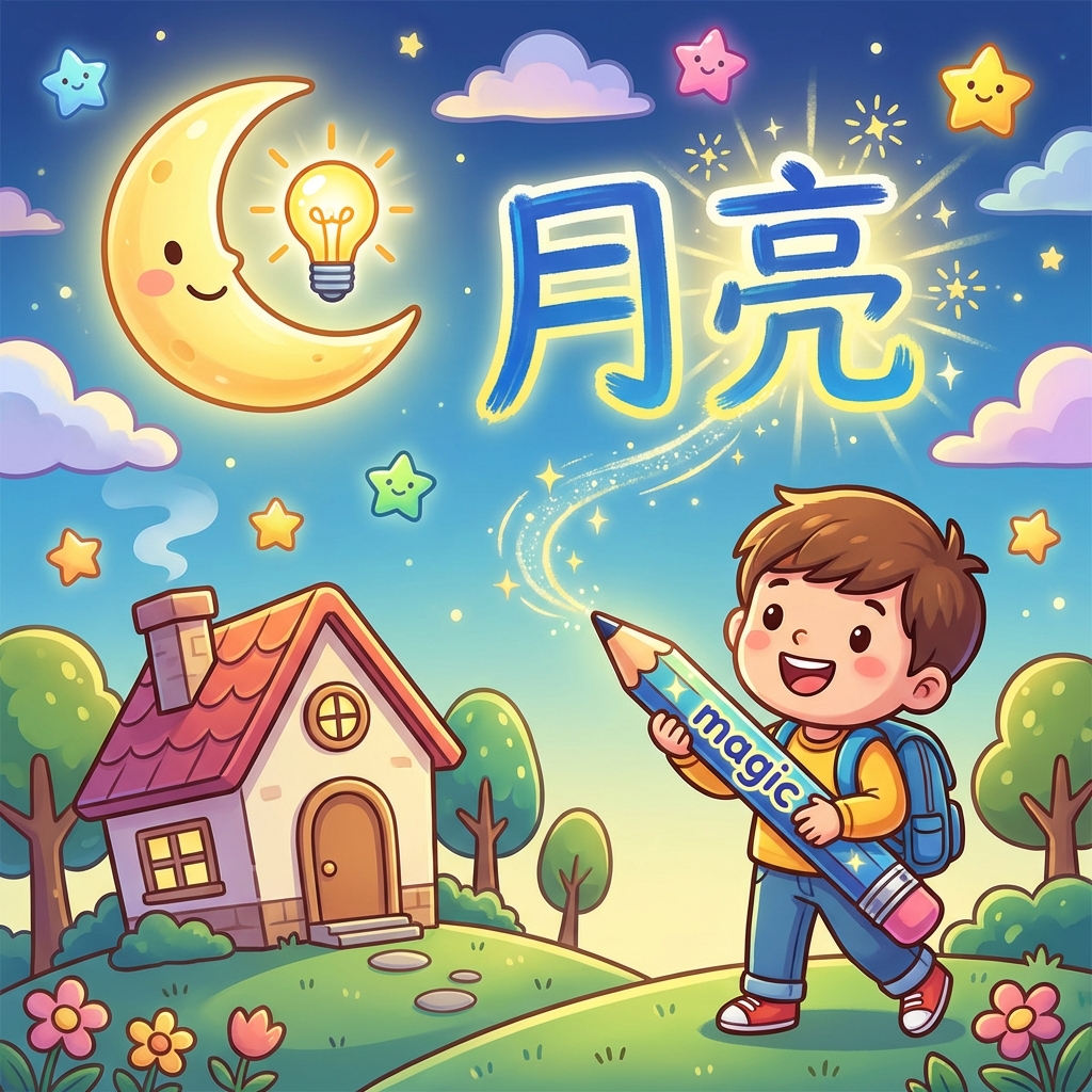 Мнемоника: как запомнить иероглиф 月亮 (yuèliang) — луна