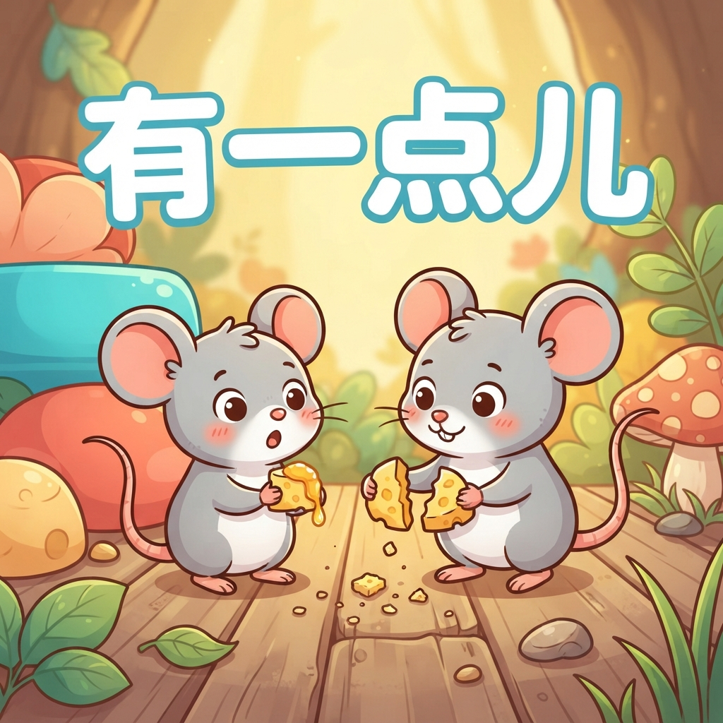 Mnemonic for 有一点儿 (yǒu yì diǎnr) — a little, a bit