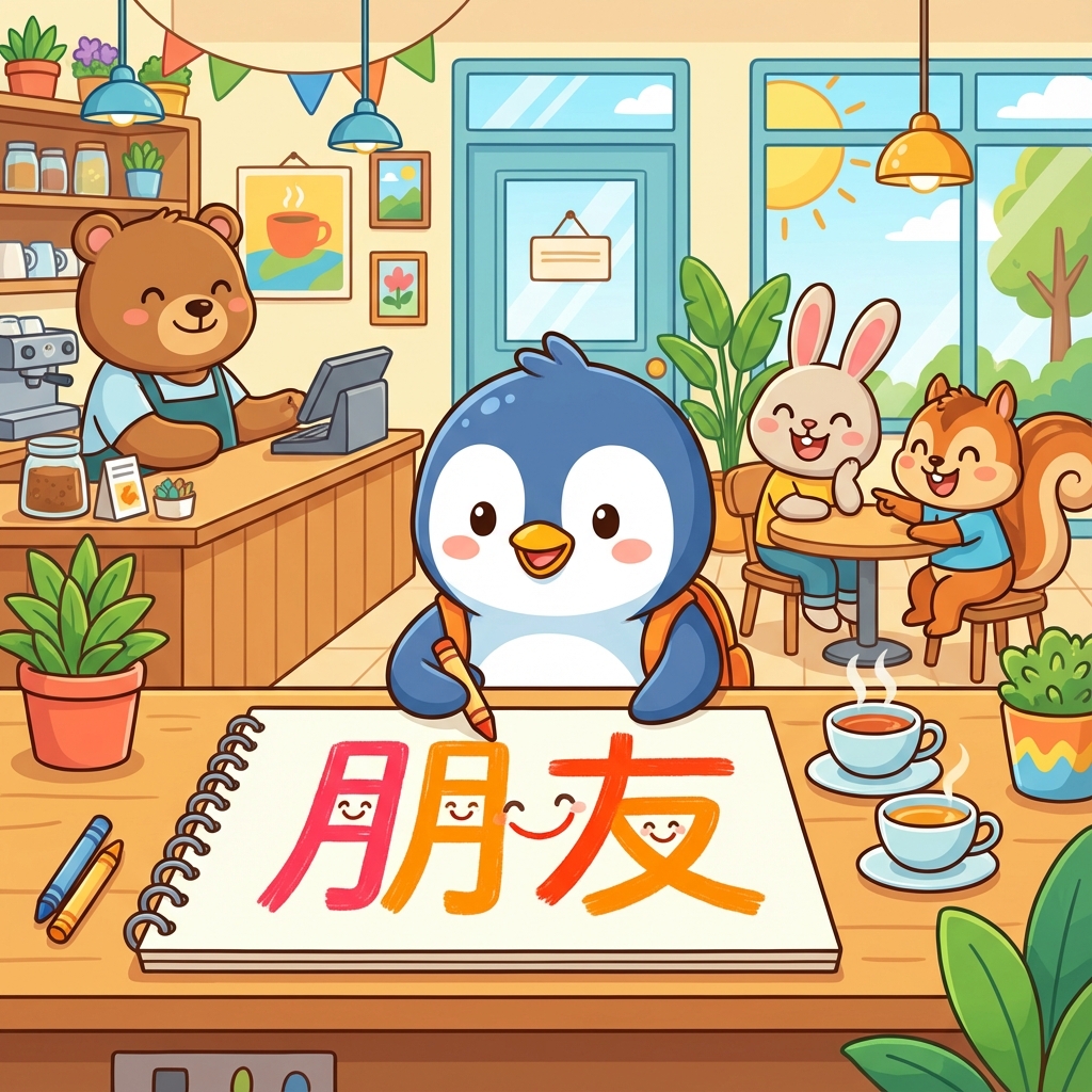 Мнемоника: как запомнить иероглиф 朋友 (péngyou) — друг
