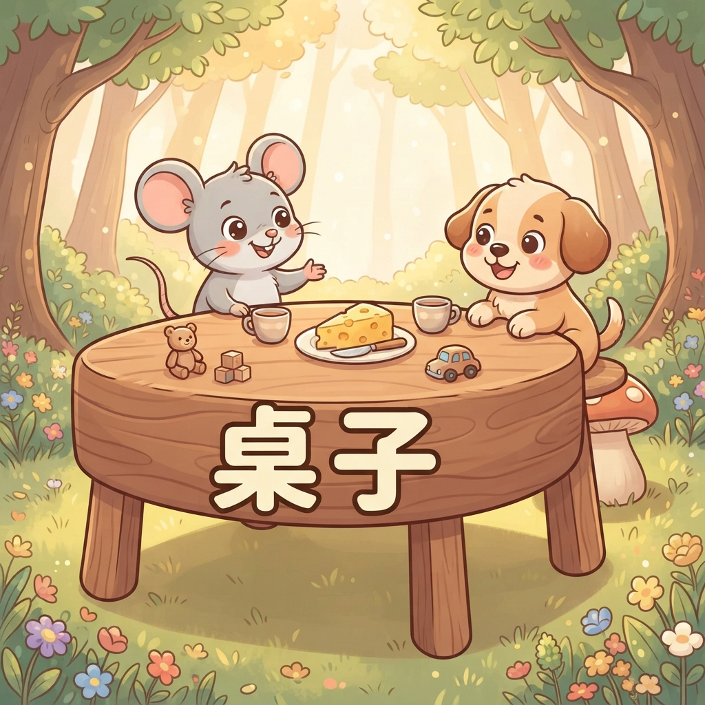 Мнемоника: как запомнить слово 桌子 (zhuōzi) — стол