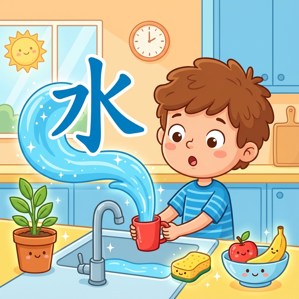 Мнемоника для ключа 氵: Вода