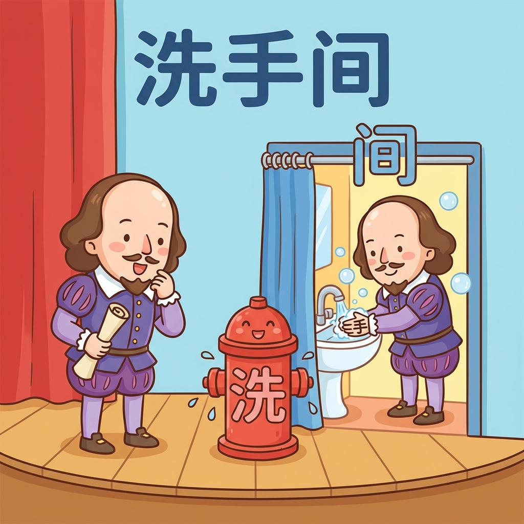 Mnemonic for 洗手间 (xǐshǒujiān) — toilet, restroom