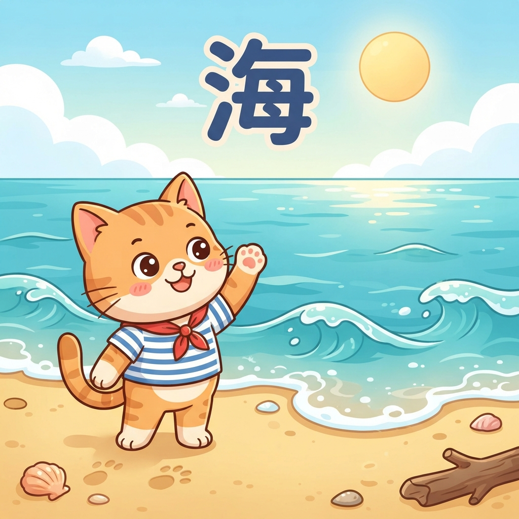 Мнемоника: как запомнить иероглиф 海 (hǎi) — море