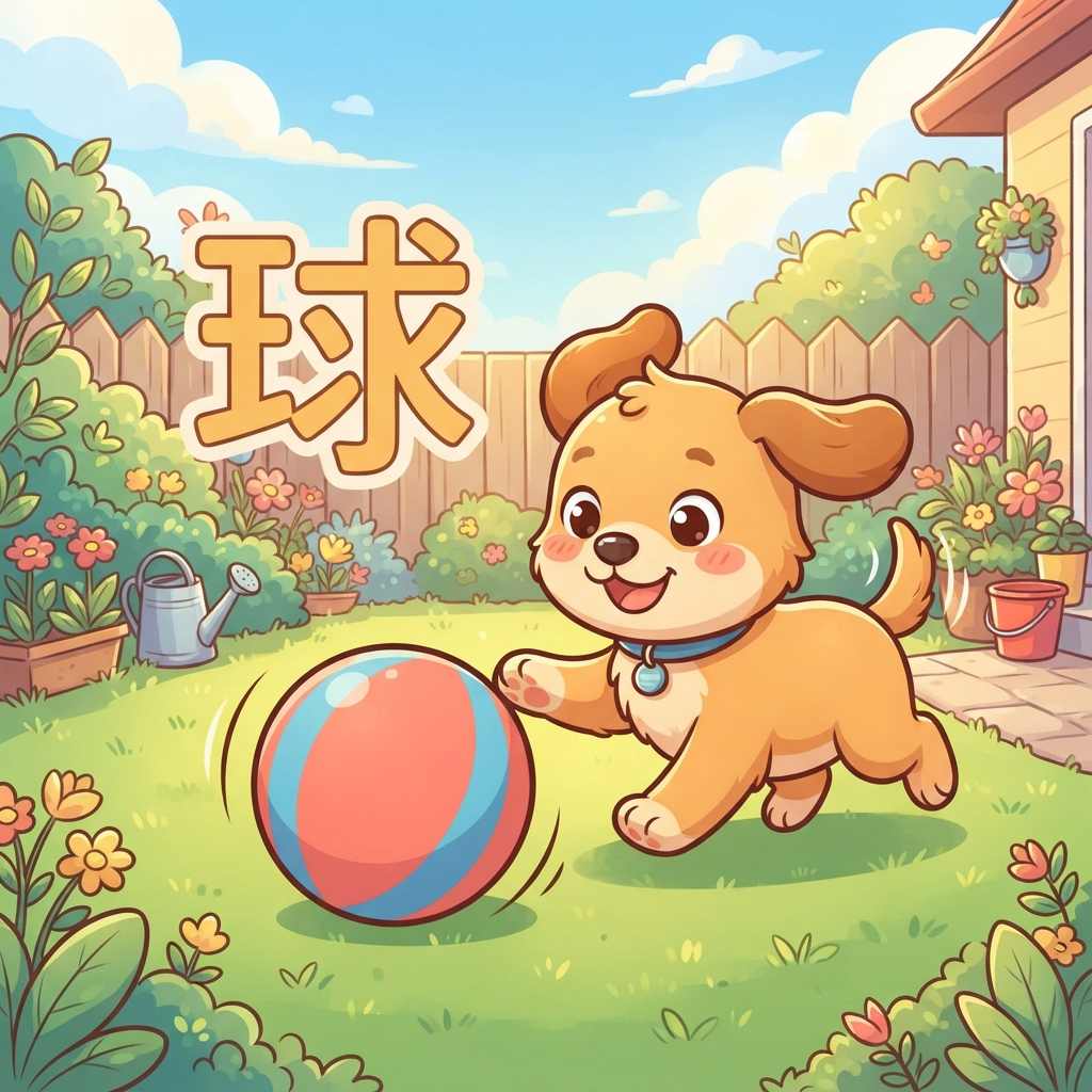 Mnemonic for 球 (qiú) — ball
