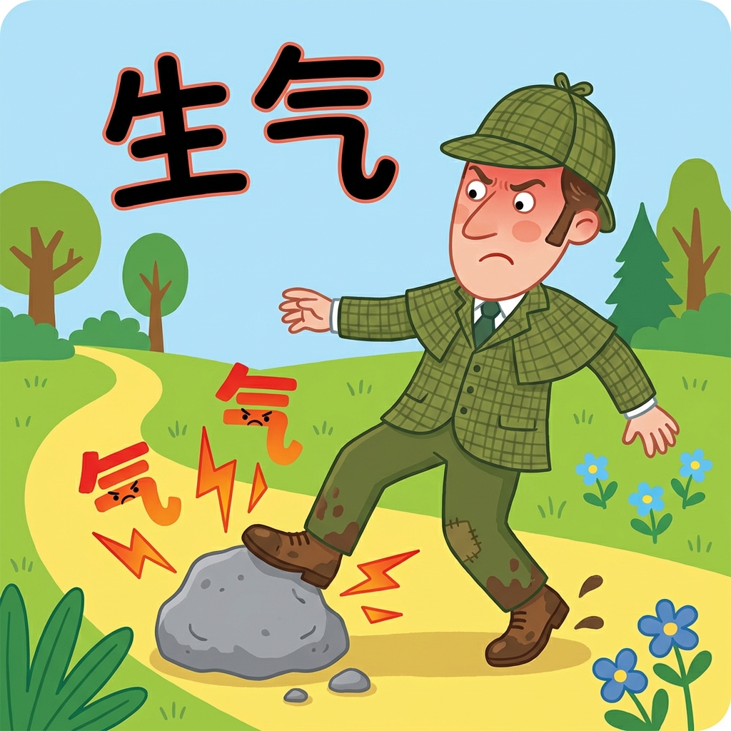 Мнемоника: как запомнить иероглиф 生气 (shēngqì) — сердиться