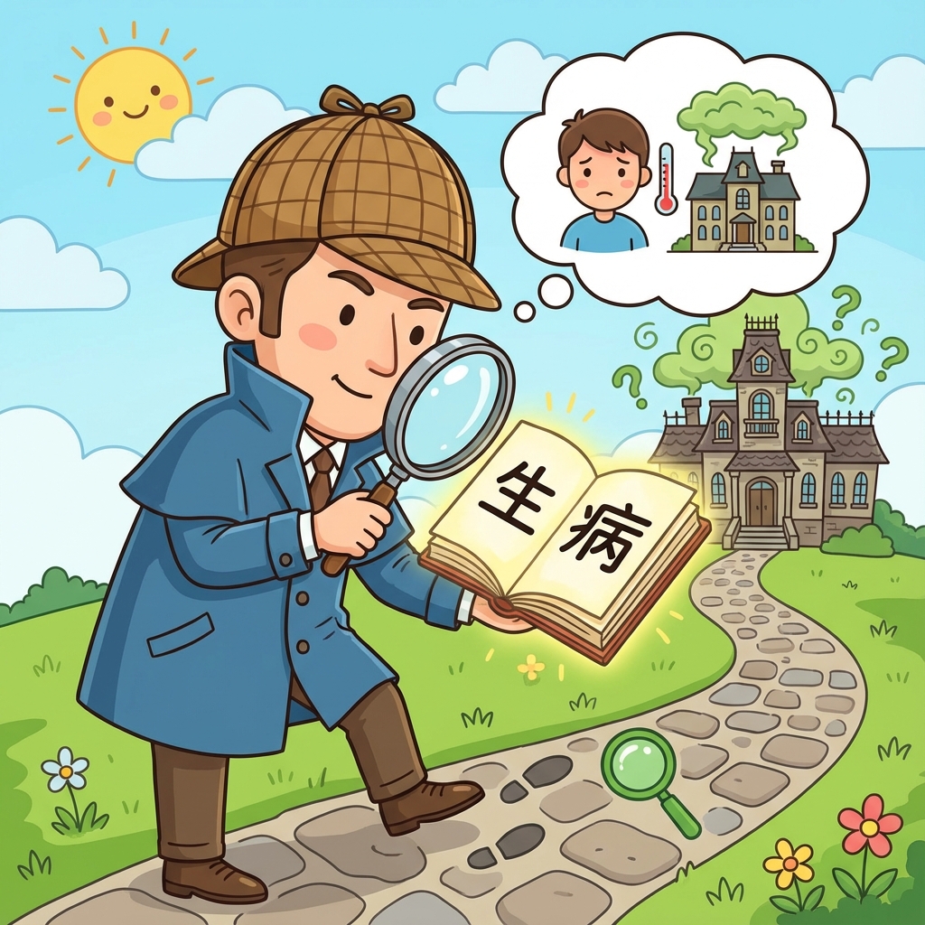 Мнемоника: как запомнить иероглиф 生病 (shēng bìng) — заболеть