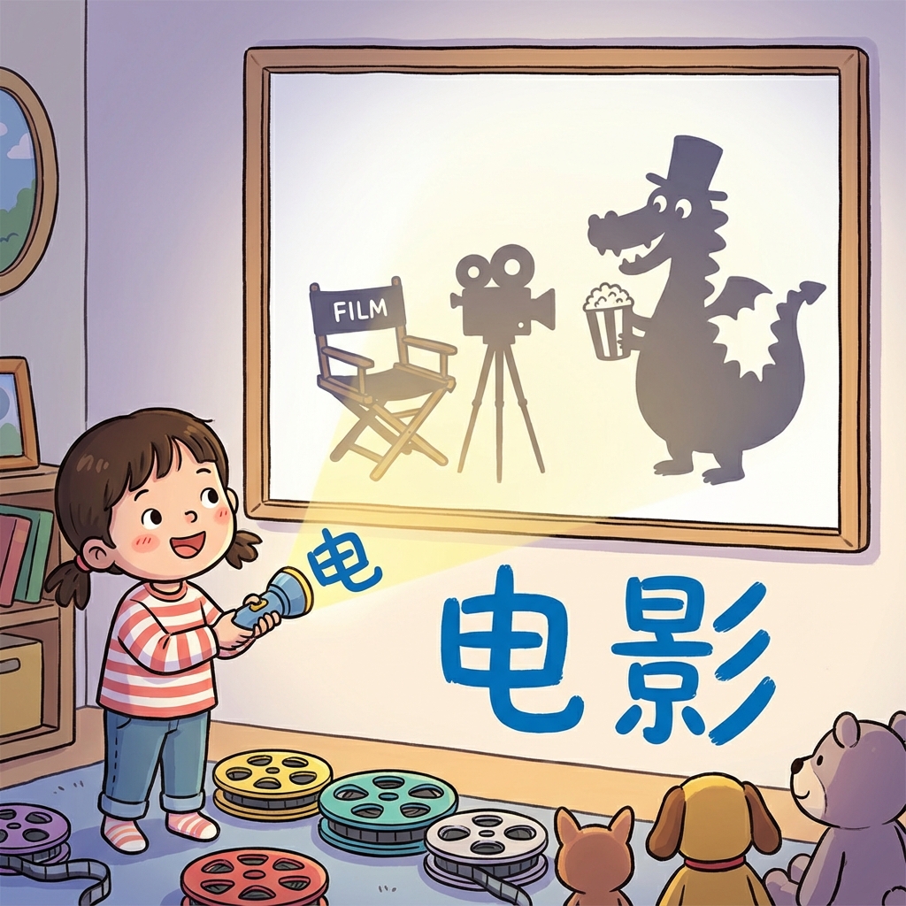Мнемоника: как запомнить иероглиф 电影 (diàn yǐng) — фильм, кино