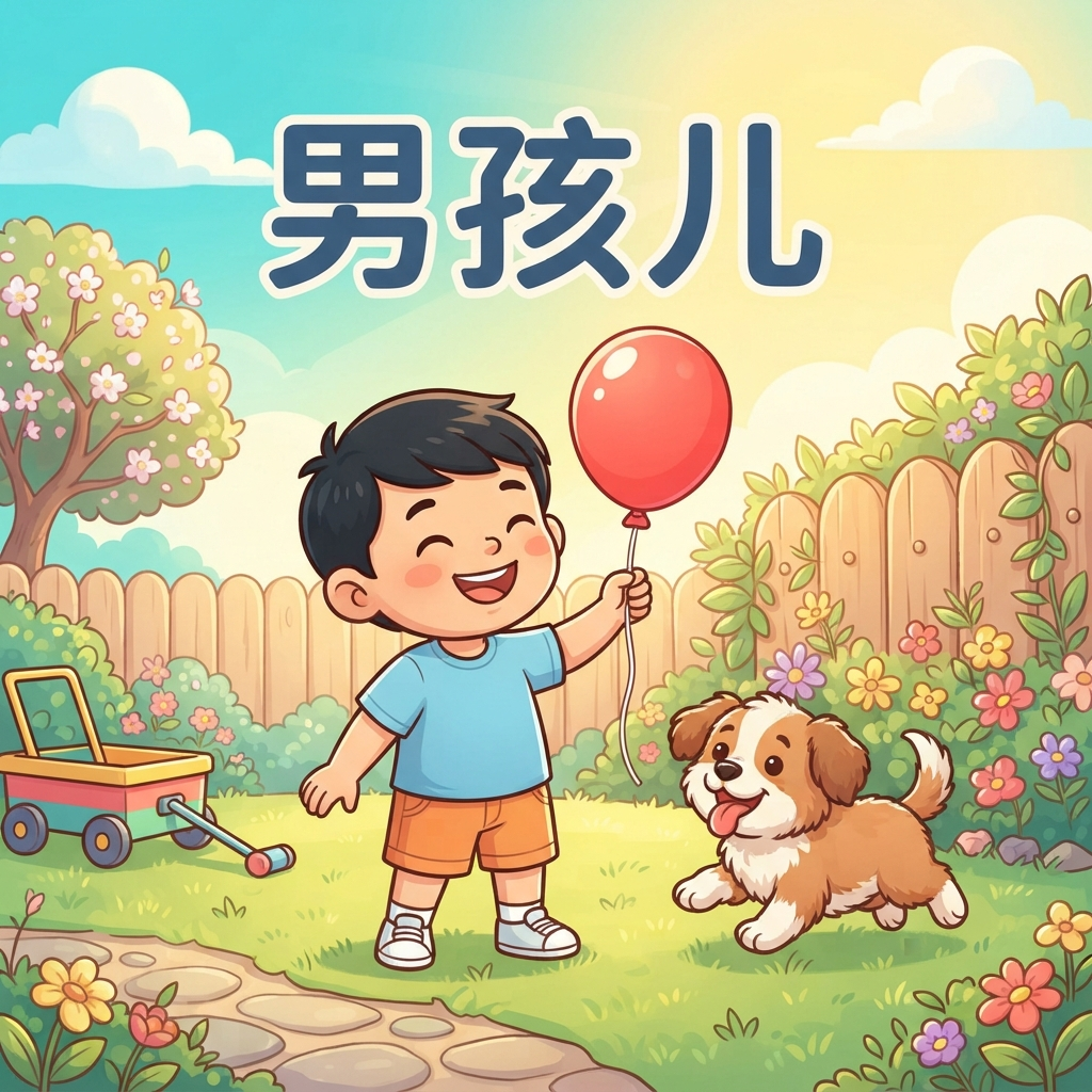 Mnemonic for 男孩儿 (nán háir) — boy