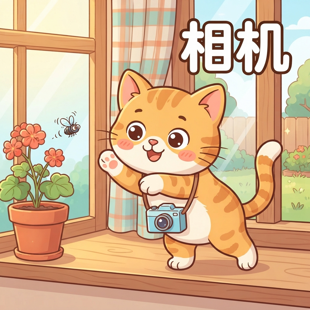 Mnemonic for 相机 (xiàng jī) — camera