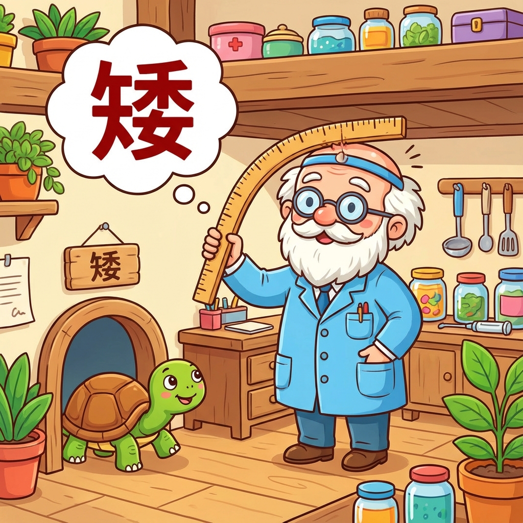 Мнемоника: как запомнить иероглиф 矮 (ǎi) — низкий