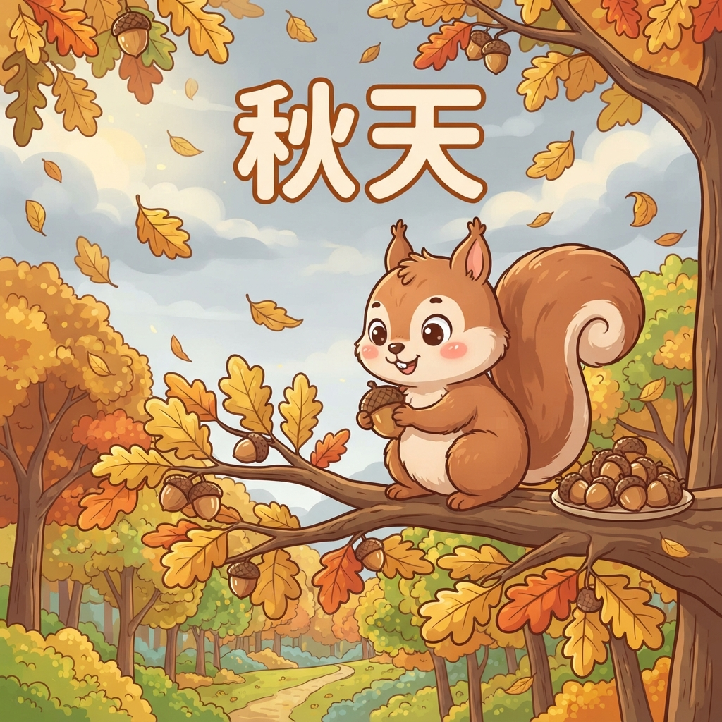 Мнемоника: как запомнить слово 秋天 (qiū tiān) — осень