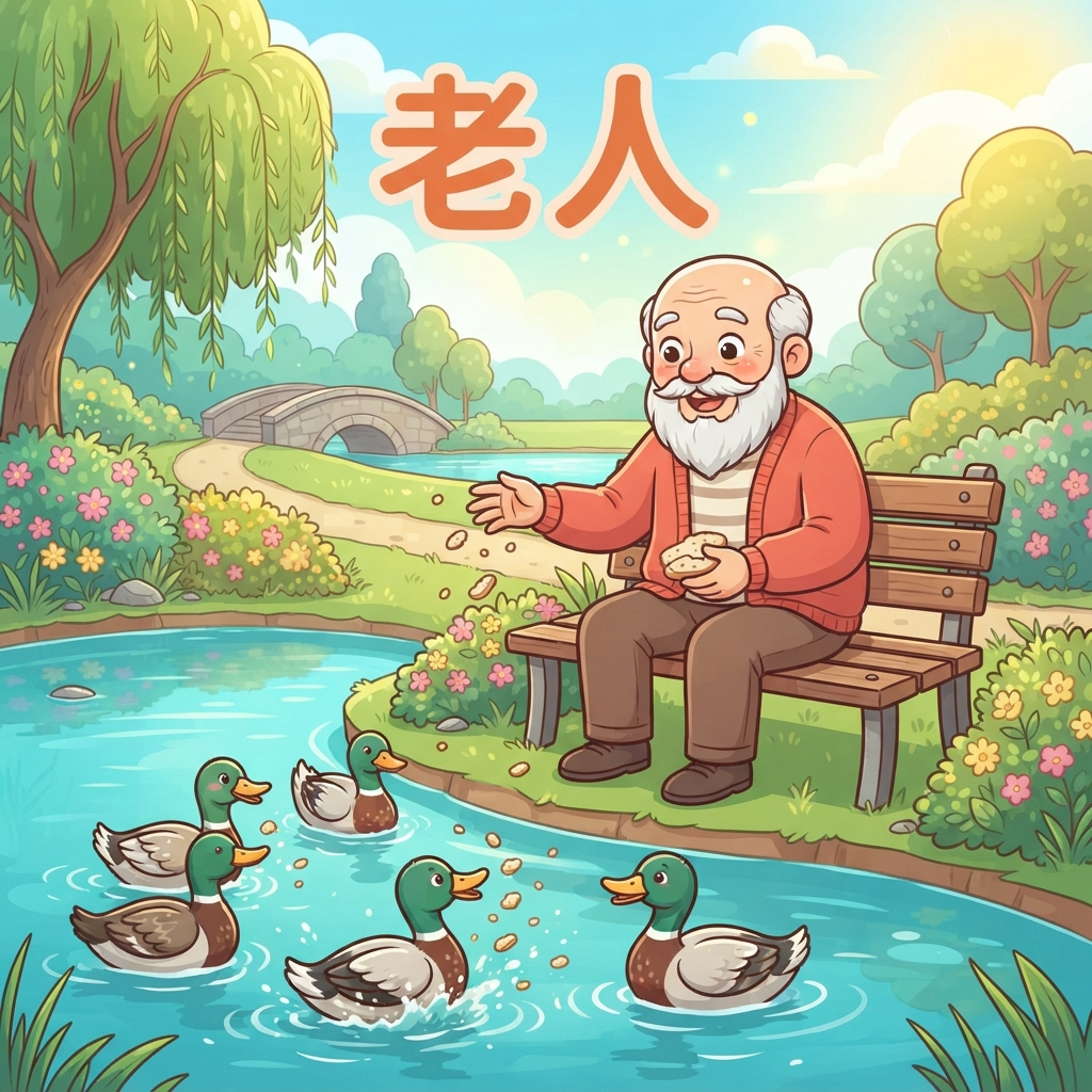 Мнемоника: как запомнить слово 老人 (lǎo rén) — старик