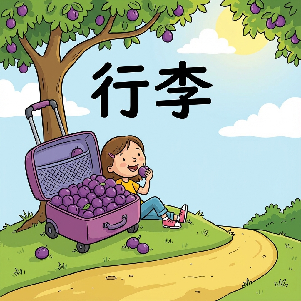 Mnemonic for 行李 (xíngli) — luggage