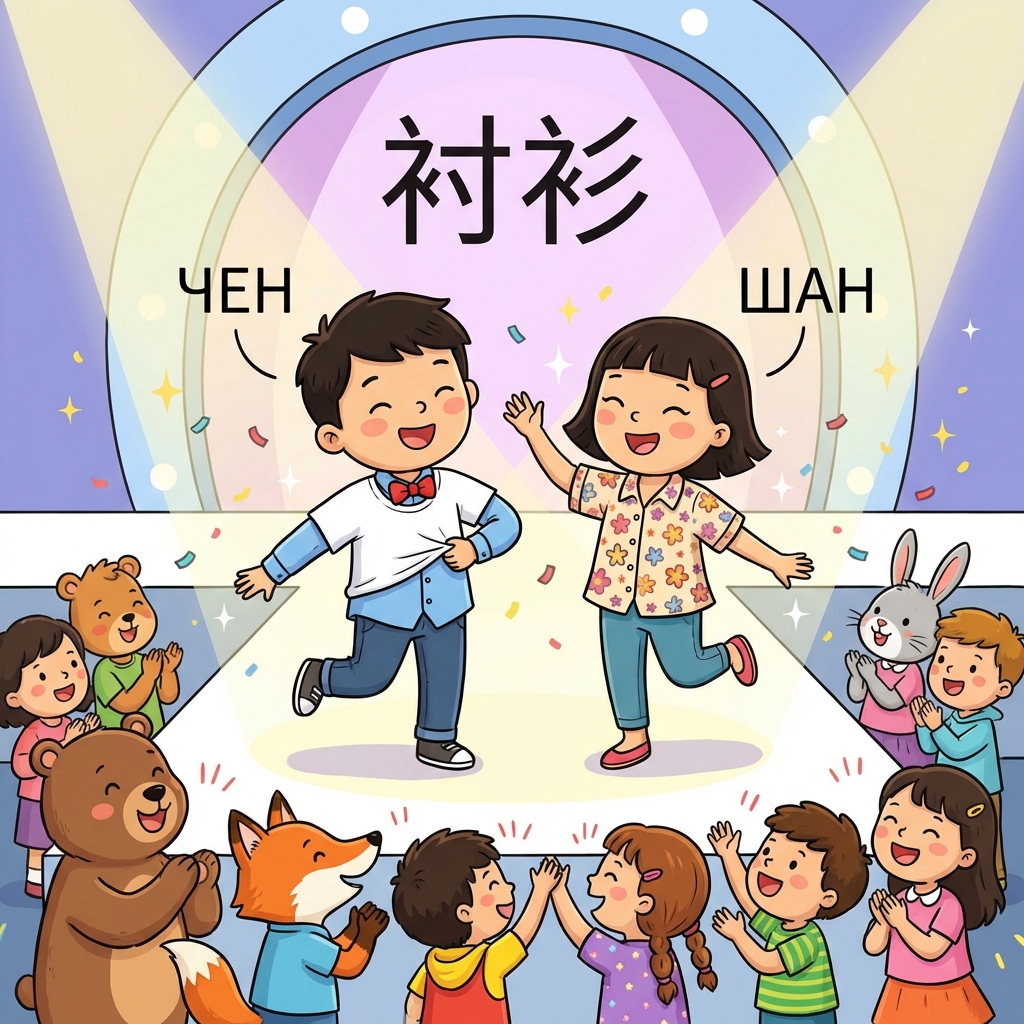 Мнемоника: как запомнить иероглиф 衬衫 (chènshān) — рубашка