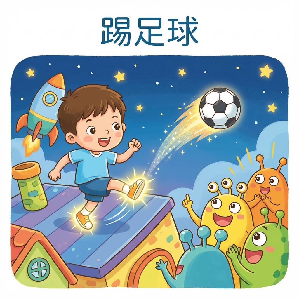Мнемоника: как запомнить иероглиф 踢足球 (tī zúqiú) — играть в футбол