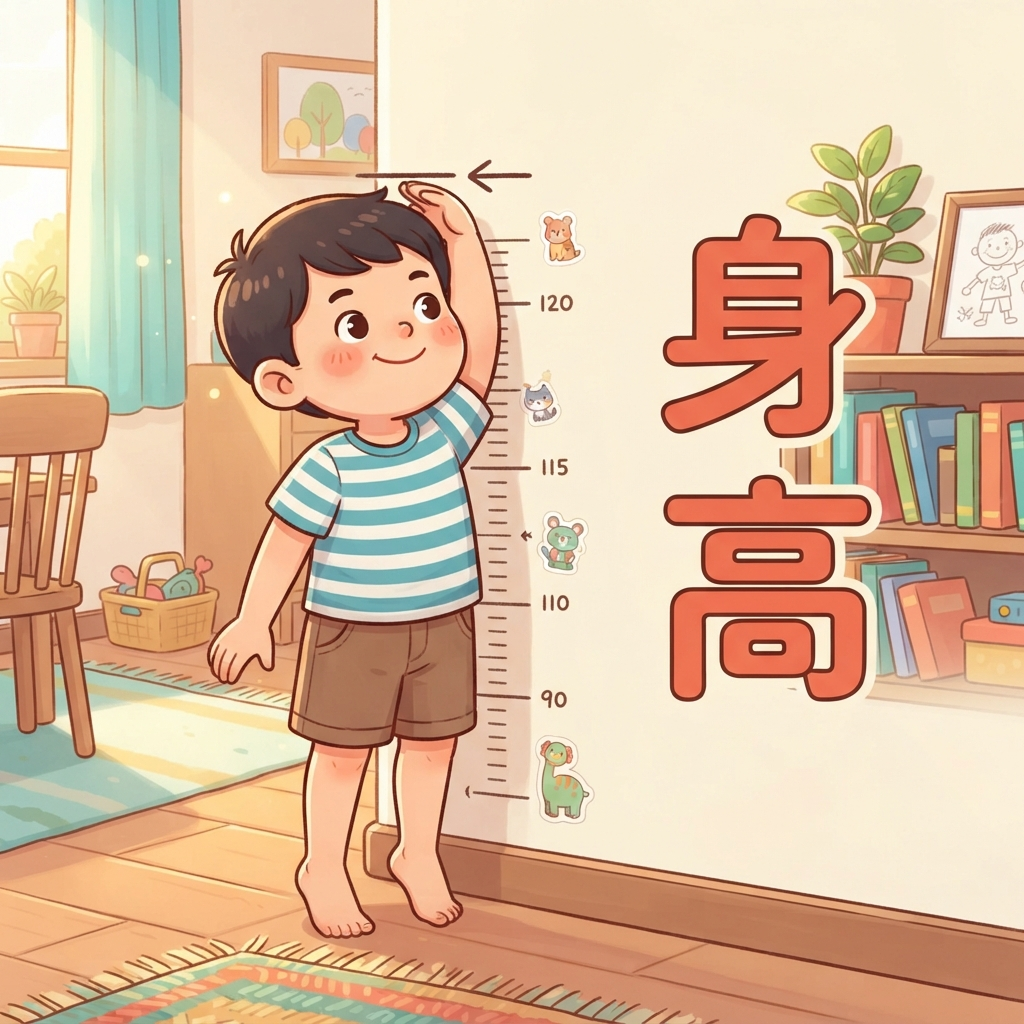 Mnemonic for 身高 (shēn gāo) — height