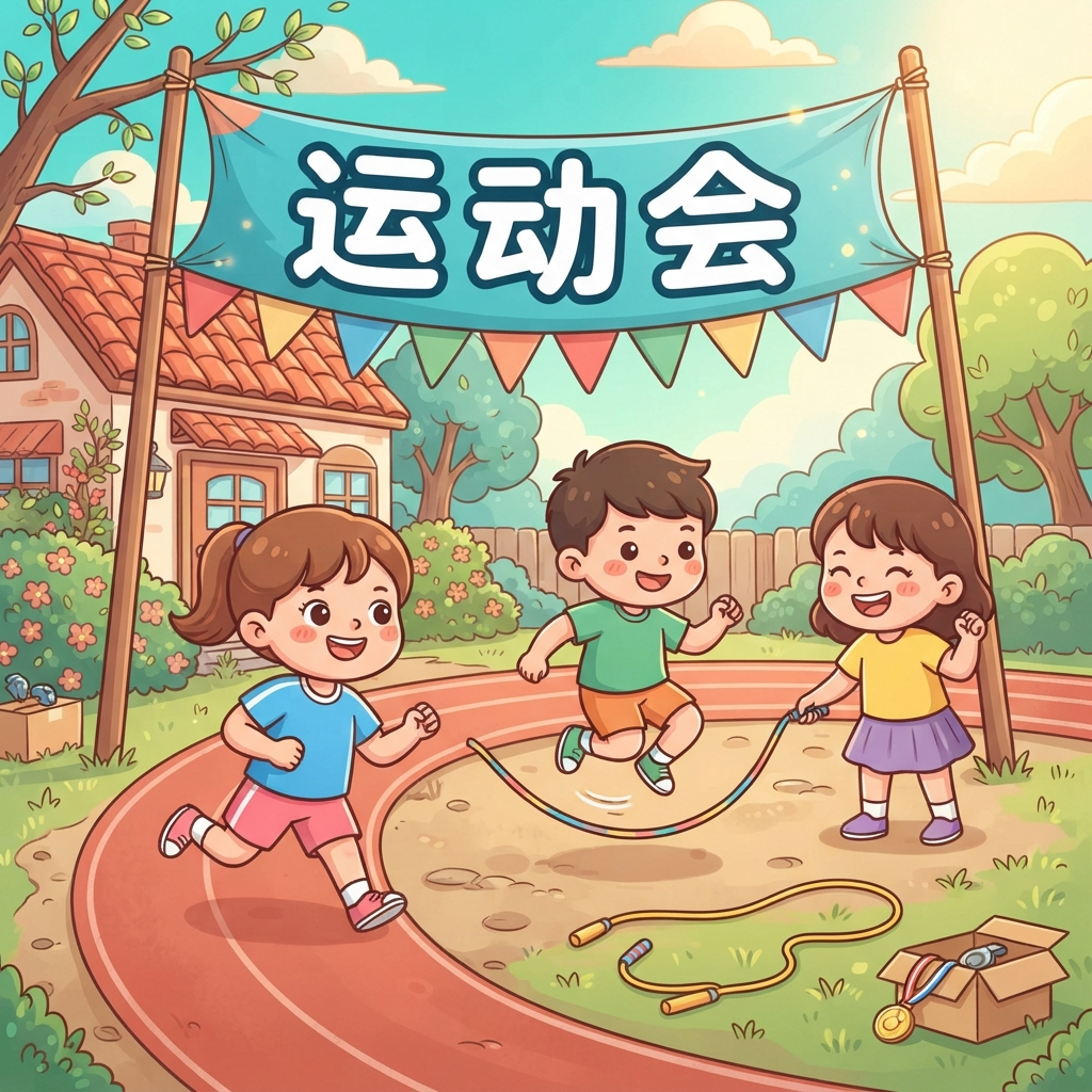 Mnemonic for 运动会 (yùn dòng huì) — sports meet