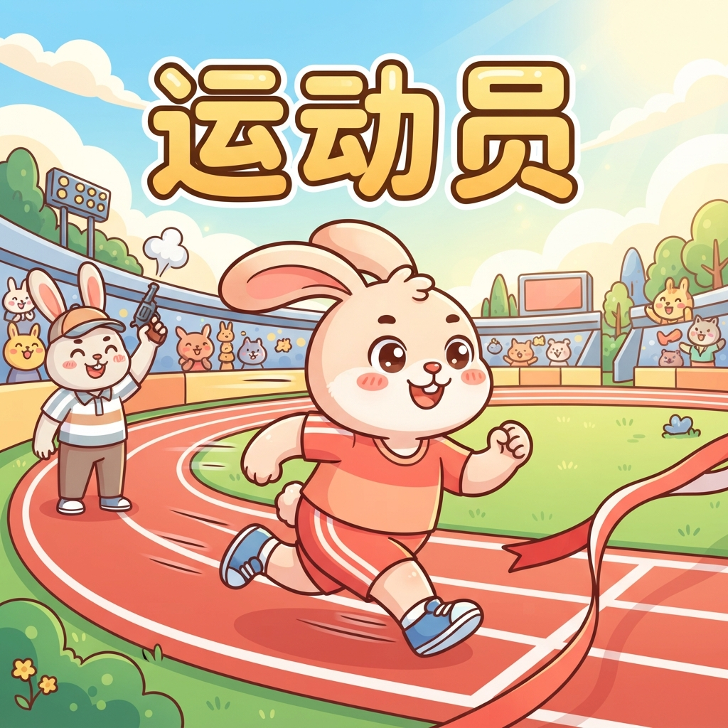 Mnemonic for 运动员 (yùn dòng yuán) — athlete
