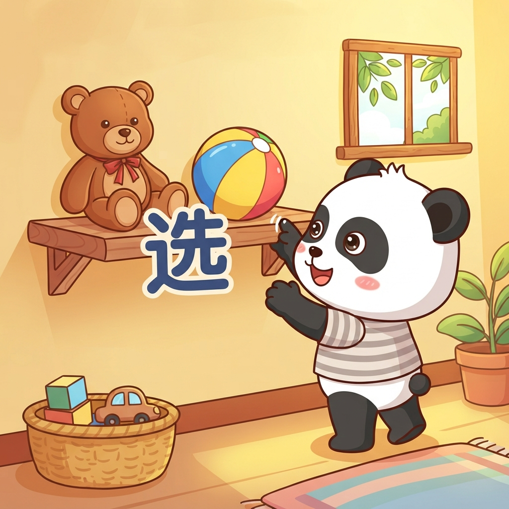 Мнемоника: как запомнить иероглиф 选 (xuǎn) — выбирать