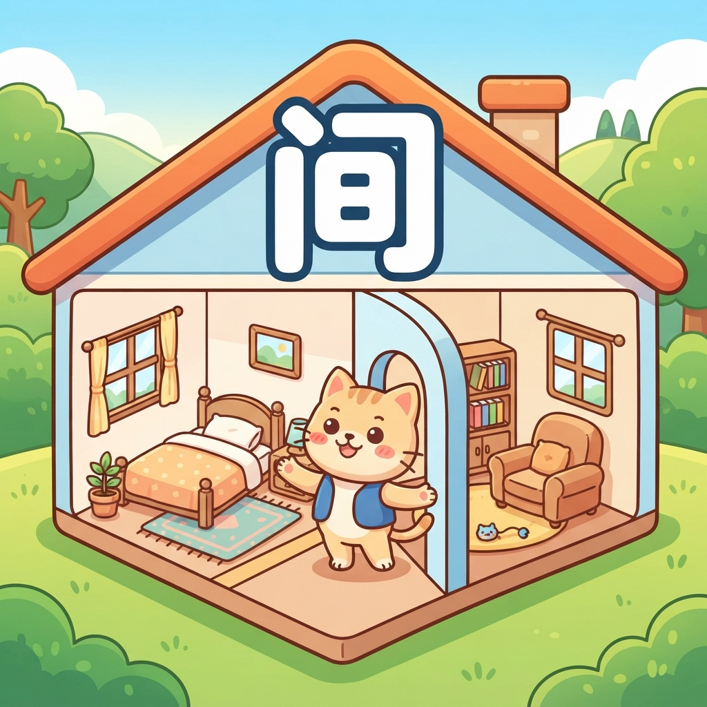 Mnemonic for 间 (jiān) — measure word for rooms
